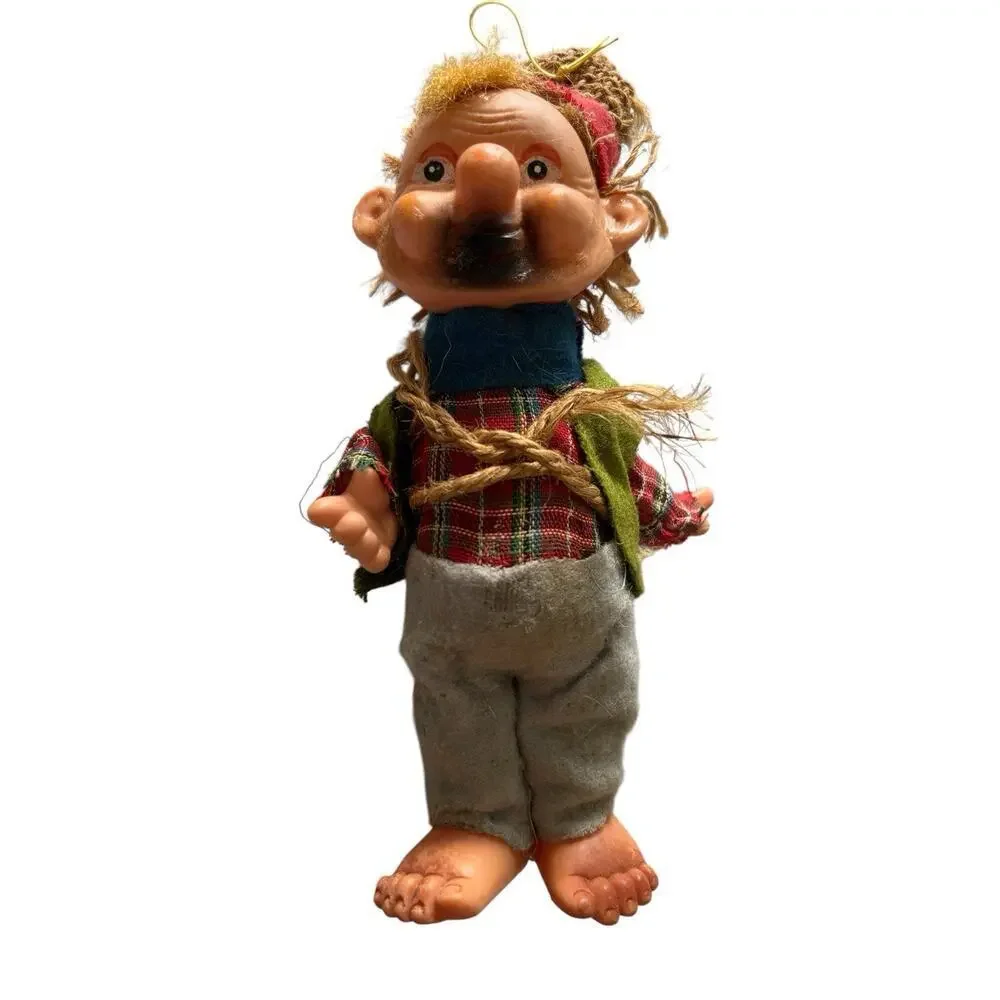 Dirty Barefoot Bearded Man MADE IN JAPAN Tramp Farmer Hobo Vintage Toy Figure